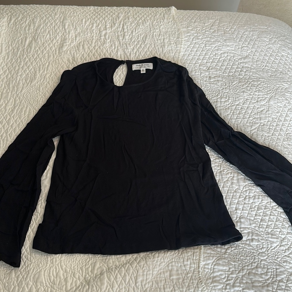 Black bell sleeved blouse from Anthropologie size M